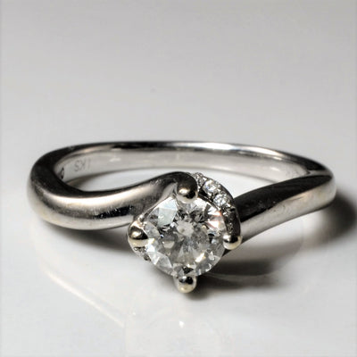 Bypass Solitaire Diamond Ring | 0.41ctw | SZ 5.25 |
