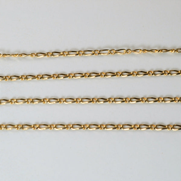 10k Yellow Gold Figaro Link Chain | 19