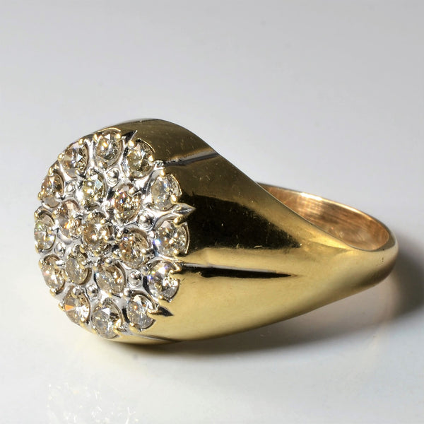 Light Champagne Diamond Cluster Ring | 0.94ctw | SZ 10 |