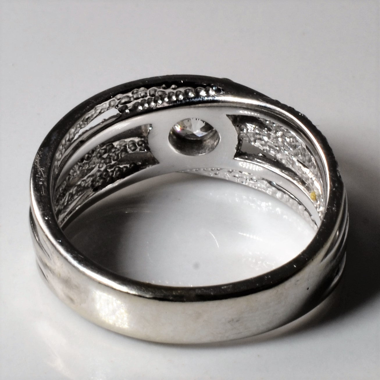 Semi Bezel Diamond Bypass Ring | 0.80ctw | SZ 6.75 |