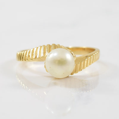 Solitaire Pearl Textured Bypass Ring | 1.50ct | SZ 6.5 |