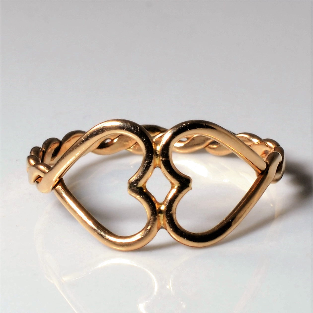 Double Heart Gold Promise Ring | SZ 6 |