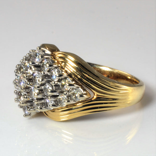 Tapered Diamond Cluster Ring | 0.88ctw | SZ 5 |