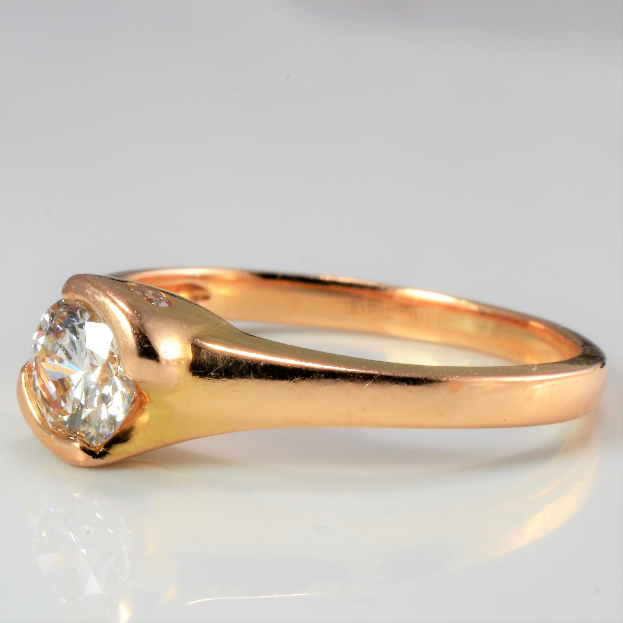 Semi Bezel Diamond Rose Gold Engagement Ring | 0.58 ctw, SZ 7 |