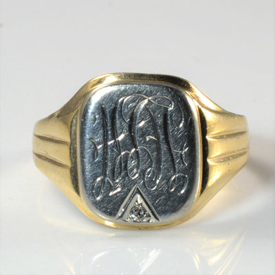 Initial 'HLH' Diamond Signet Ring | 0.01ct | SZ 10 |