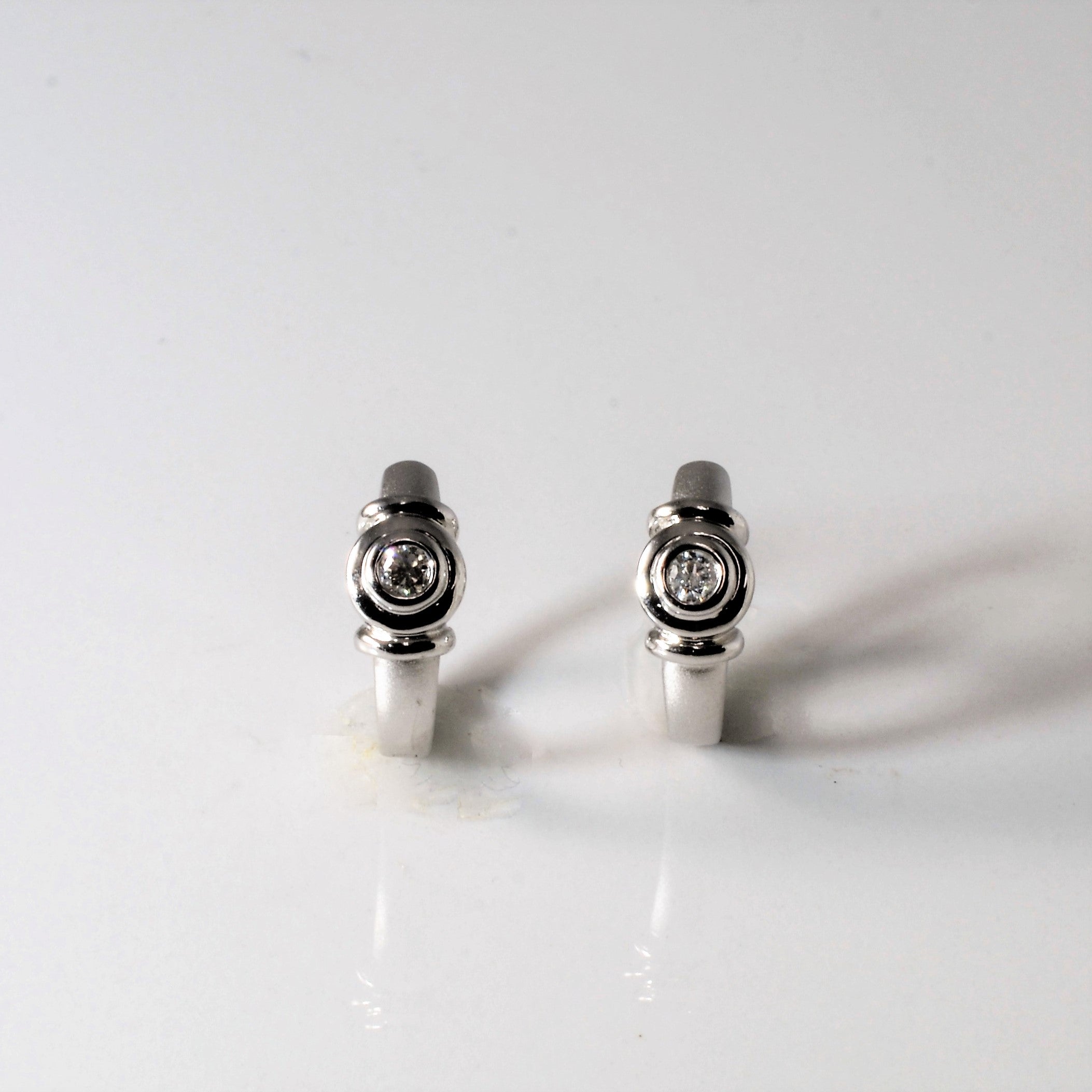 Bezel Set Diamond Huggie Earrings | 0.10ctw |