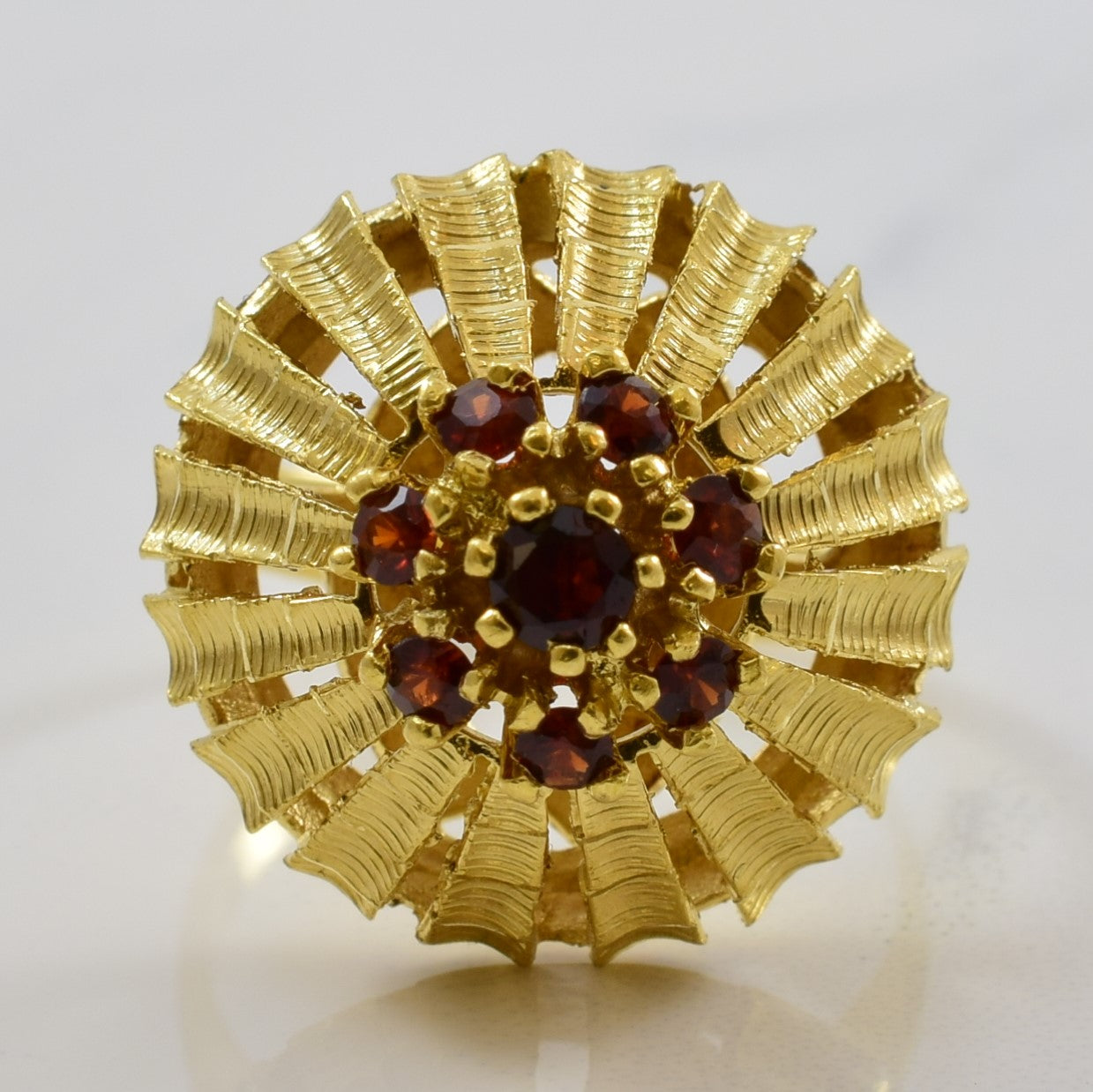 High Set Garnet Cocktail Ring | 0.33ctw | SZ 5 |