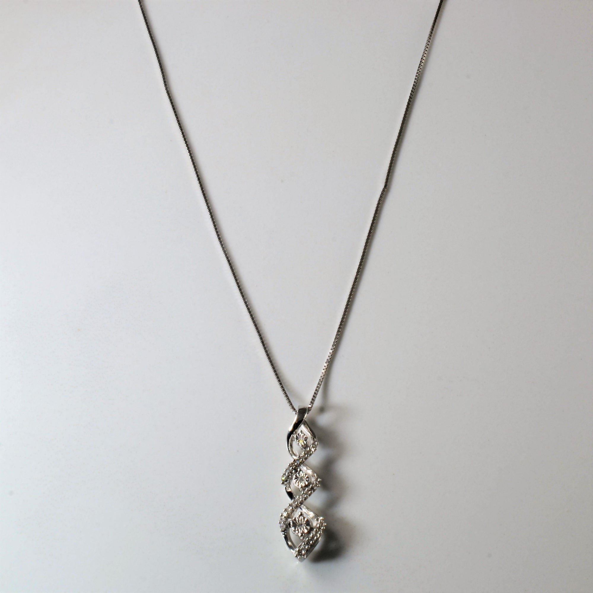 Pave Set Diamond Journey Necklace | 0.08ctw |18