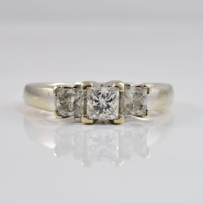Three Stone Diamond Engagement Ring | 0.91 ctw SZ 6.5 |