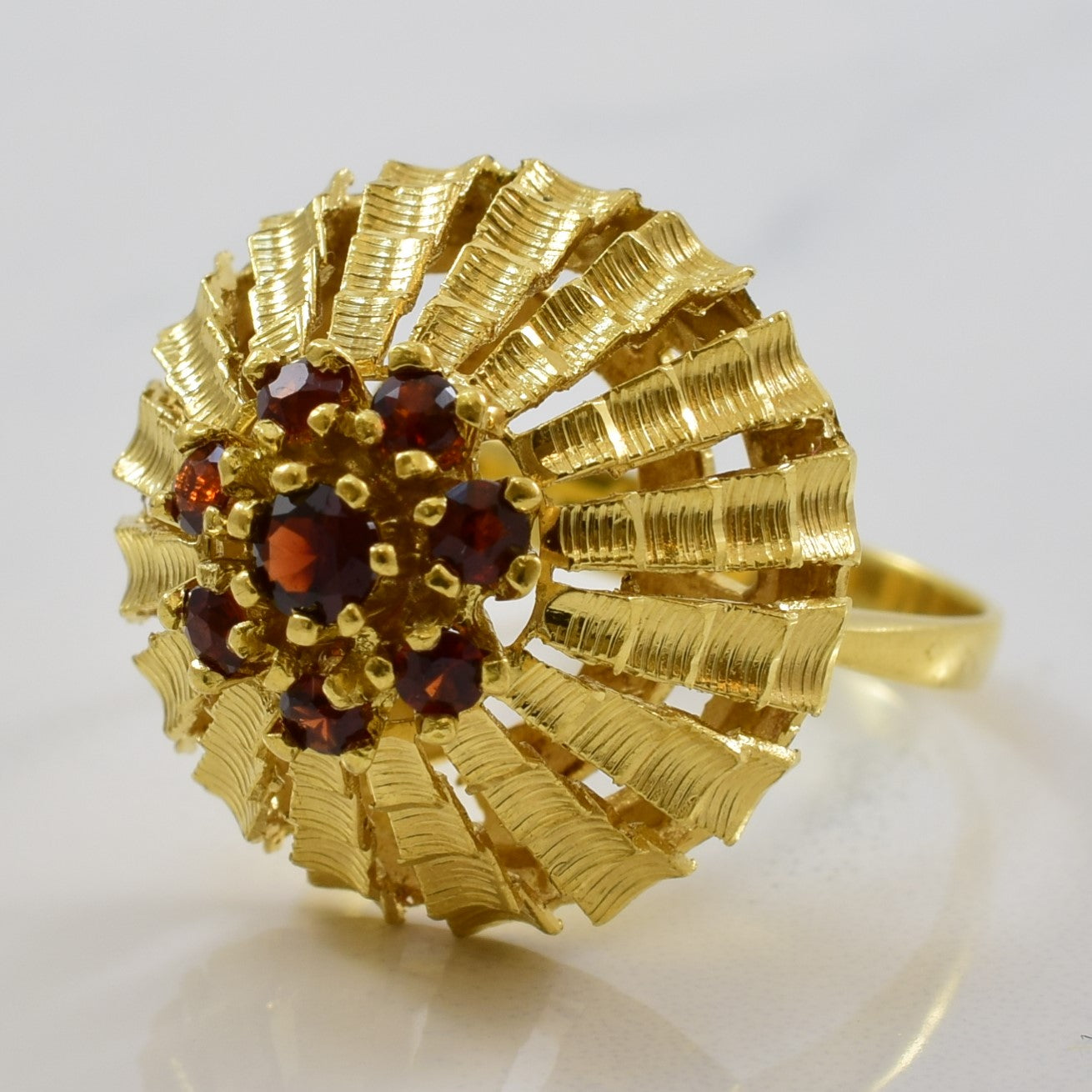 High Set Garnet Cocktail Ring | 0.33ctw | SZ 5 |
