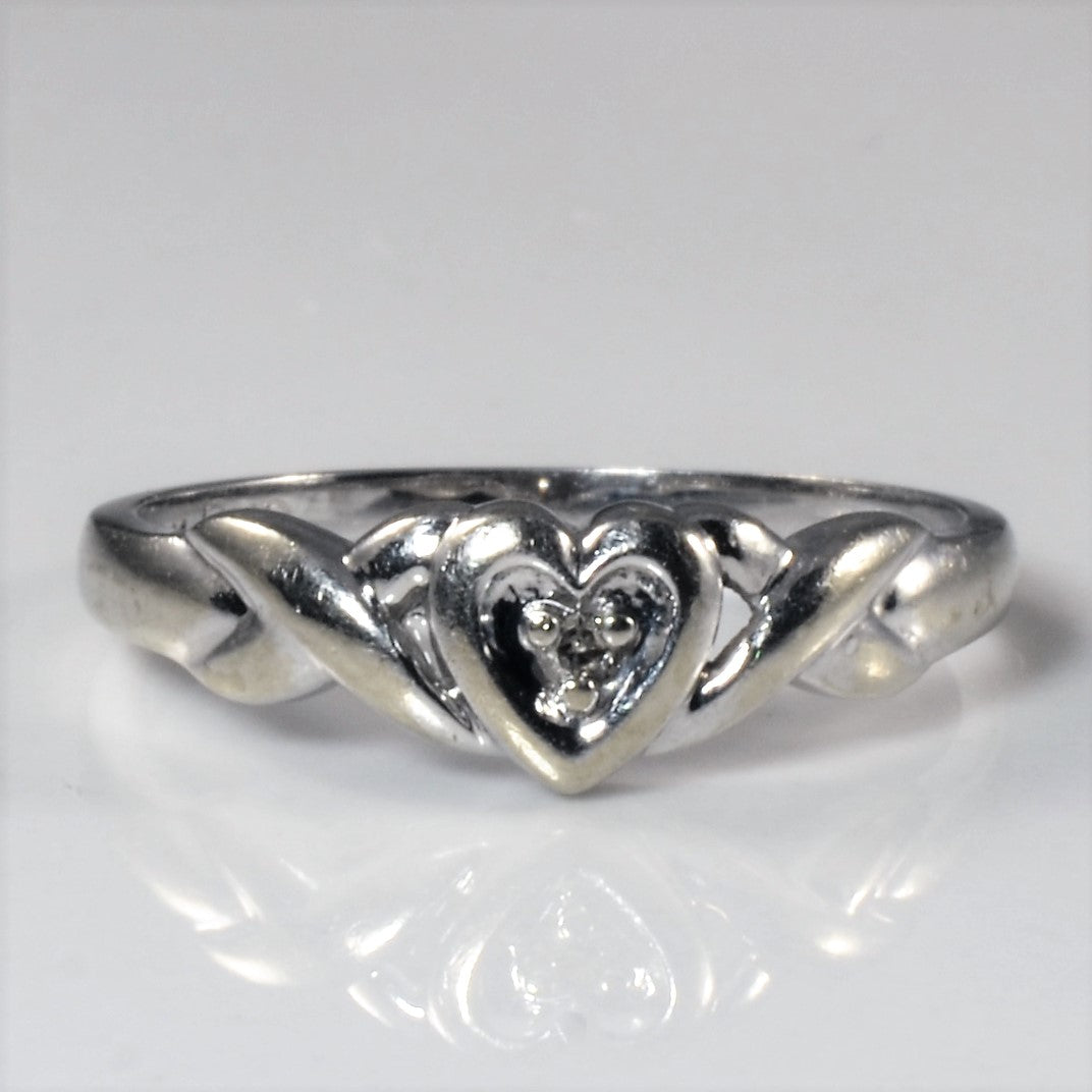 Twisted Heart Diamond Promise Ring | 0.02ct | SZ 6.25 |