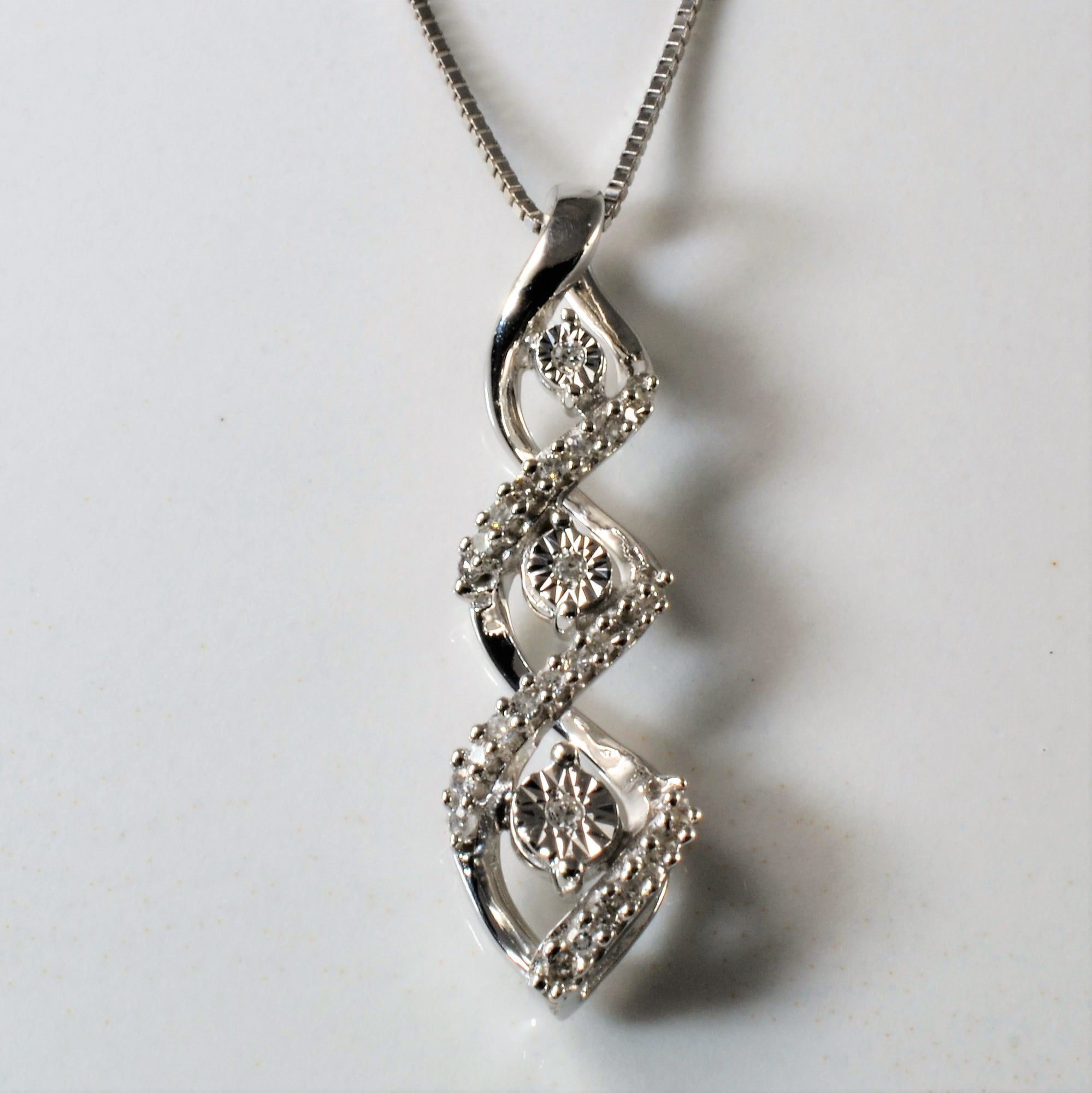 Pave Set Diamond Journey Necklace | 0.08ctw |18