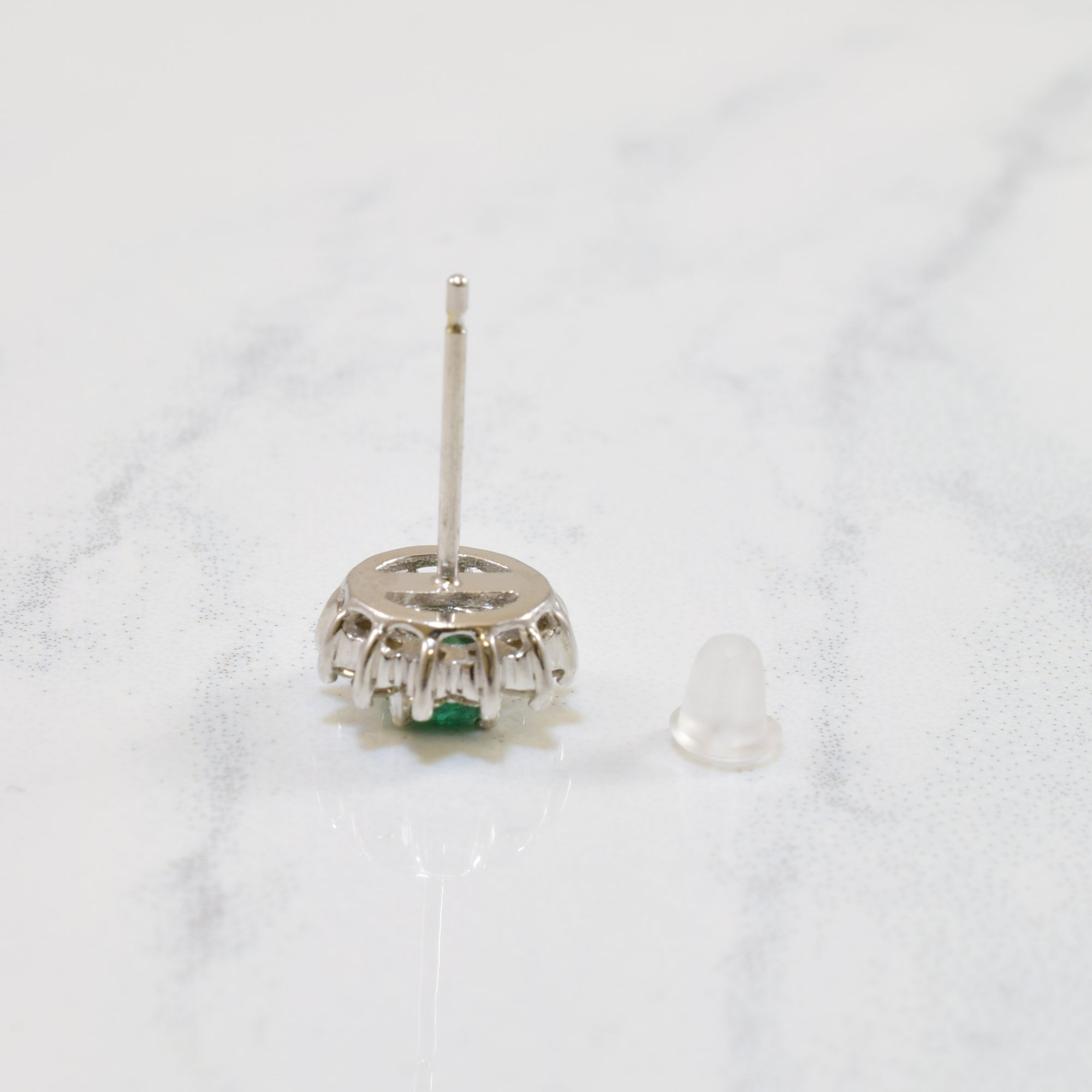 Emerald & Diamond Stud Earrings | 0.50ctw, 0.50ctw |