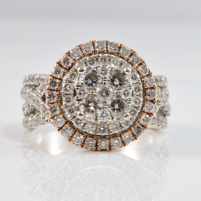 Diamond Cluster Engagement Ring | 1.00 ctw SZ 4 |