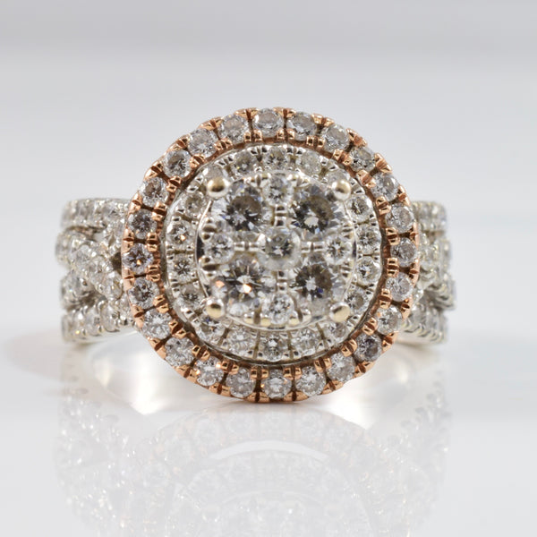 Diamond Cluster Engagement Ring | 1.00 ctw SZ 4 |