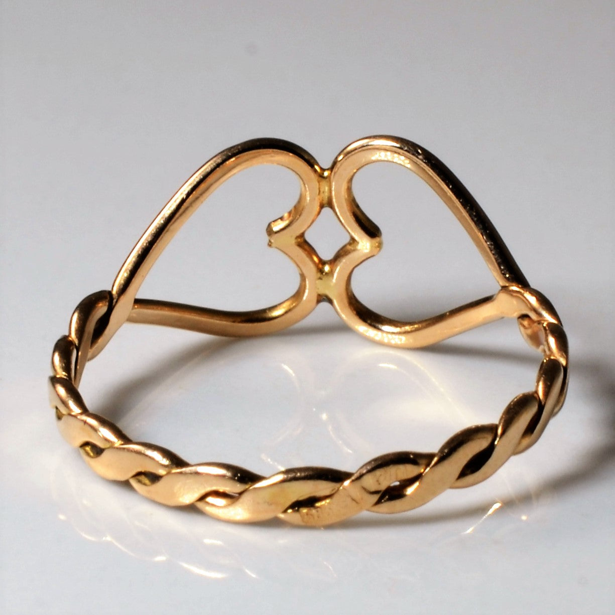 Double Heart Gold Promise Ring | SZ 6 |