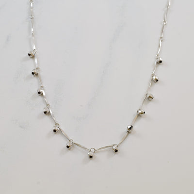Diamond Cut Ball Necklace | 15.5