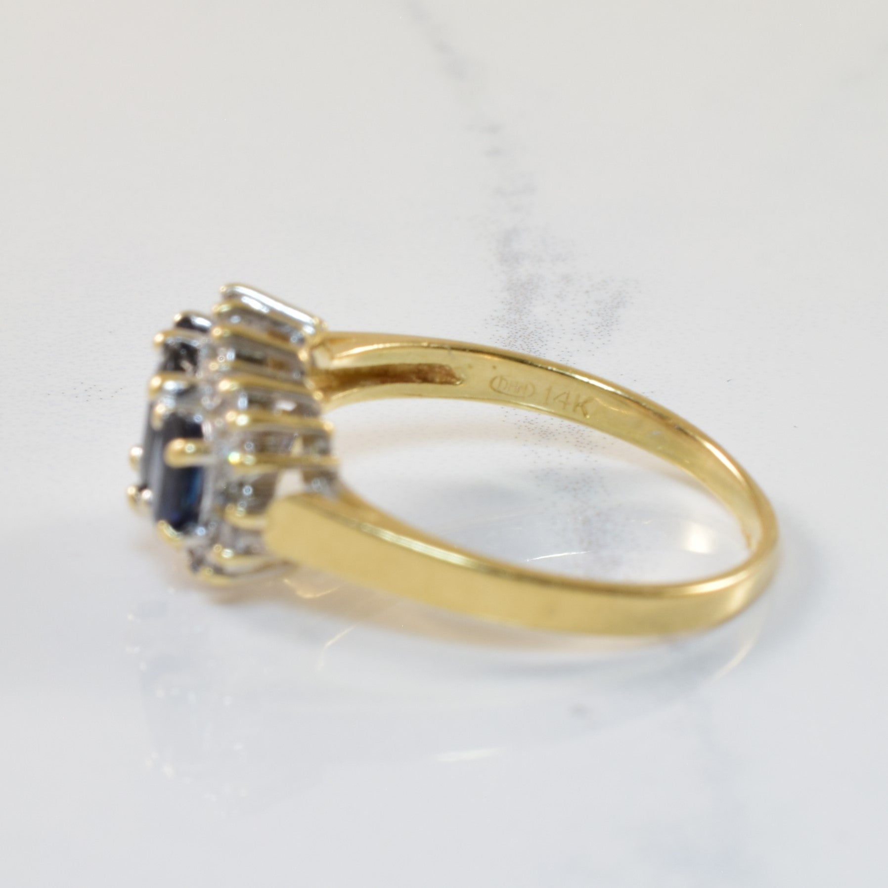 Three Stone Sapphire & Diamond Ring | 1.00ctw, 0.22ctw | SZ 7.5 |