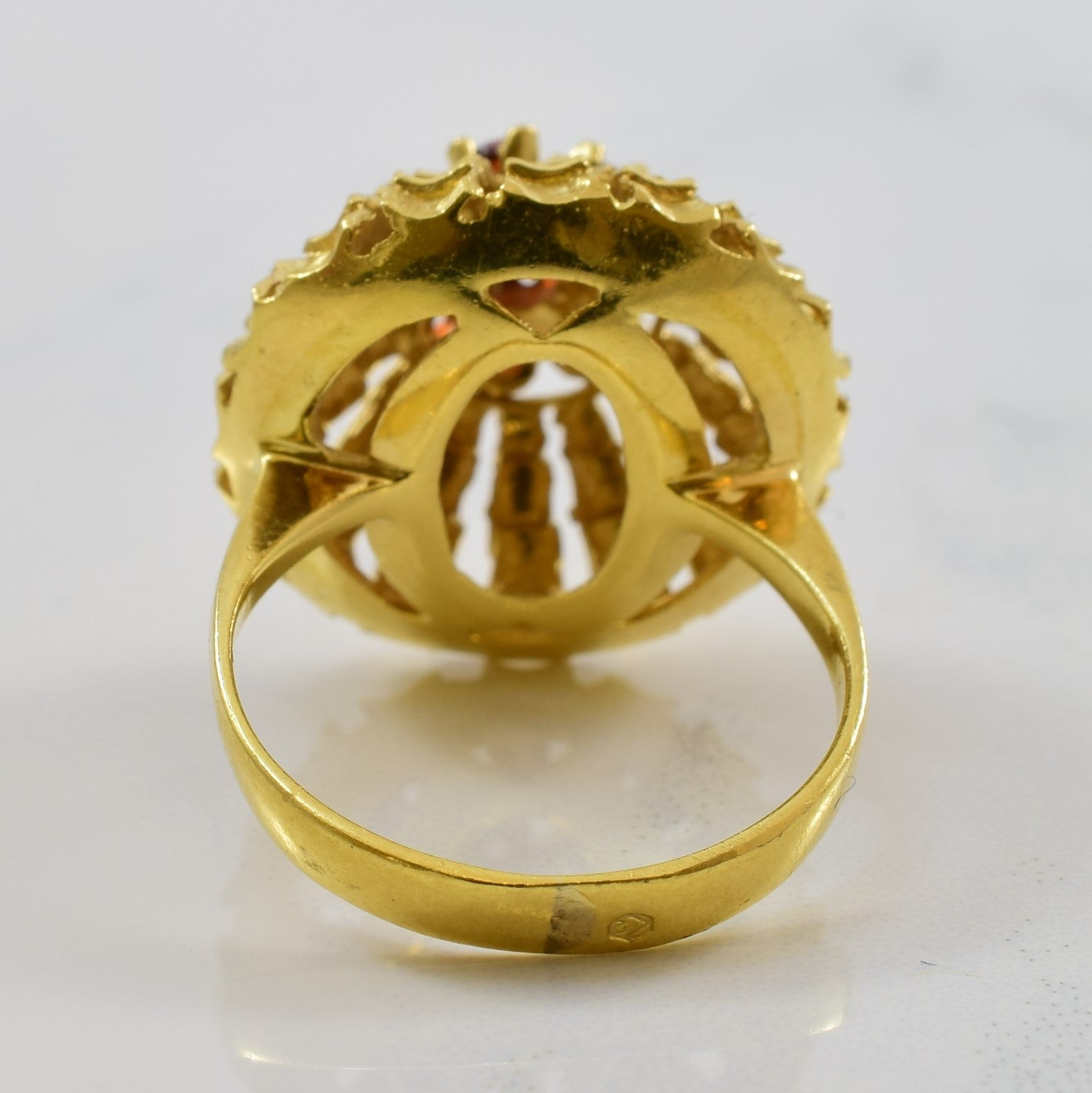 High Set Garnet Cocktail Ring | 0.33ctw | SZ 5 |