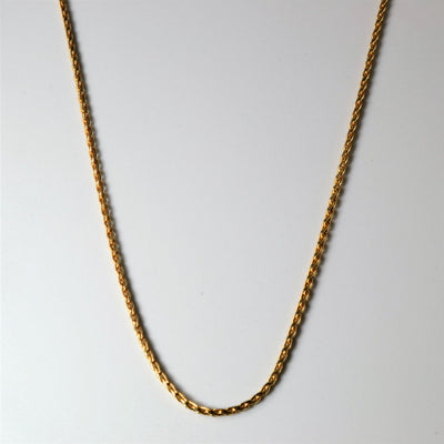 10k Yellow Gold Modified Wheat Chain | 22