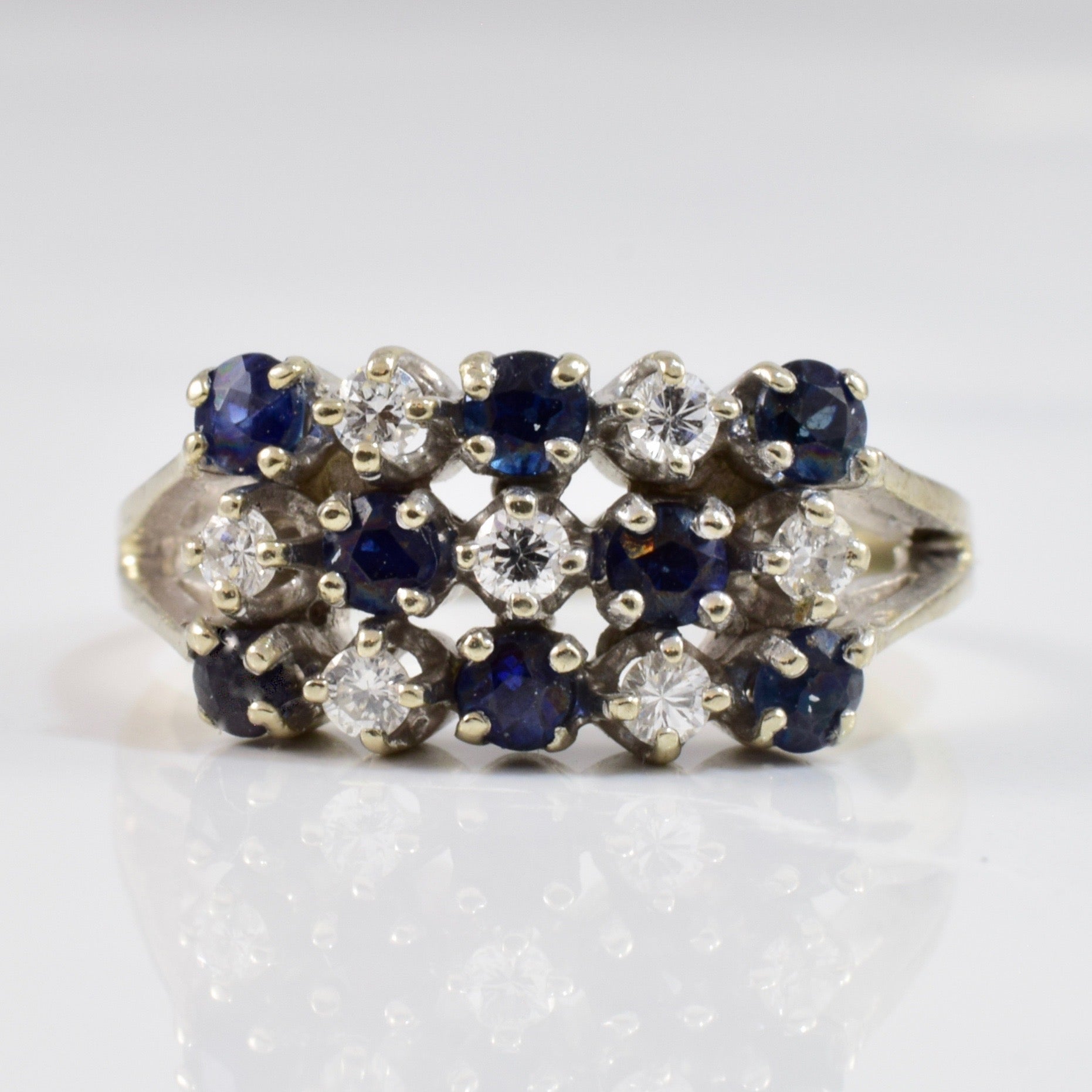 Sapphire and Diamond Cluster Ring | 0.17 ctw SZ 6 |