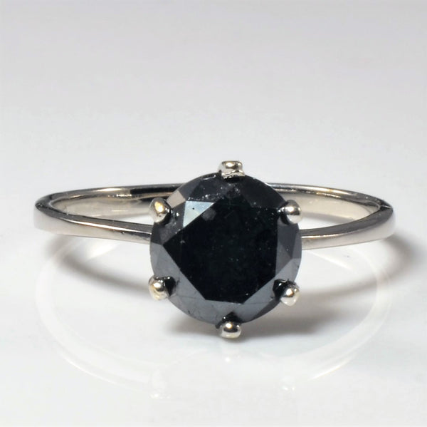 Black Diamond Solitaire Ring | 1.90ct | SZ 7 |