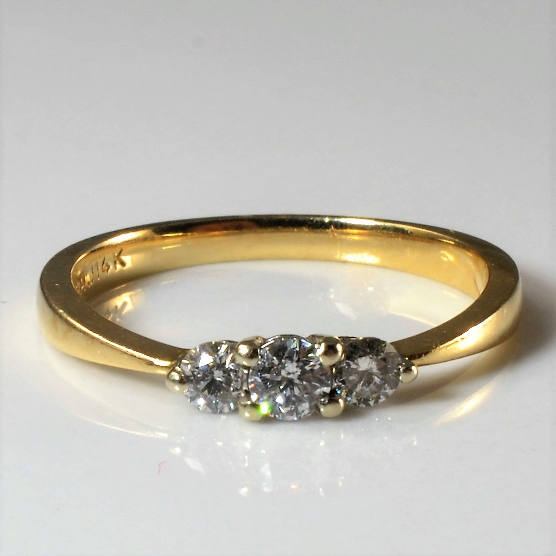 Petite Three Stone Diamond Ring | 0.25ctw | SZ 6.25 |