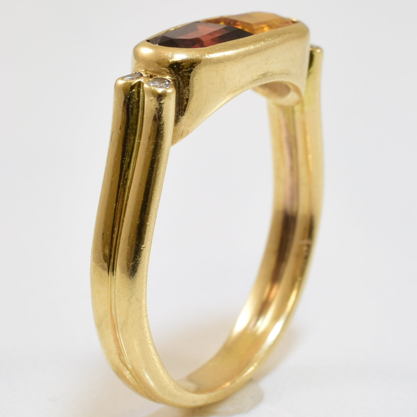 Garnet, Citrine & Diamond Ring | 1.00ctw, 0.02ctw | SZ 7 |