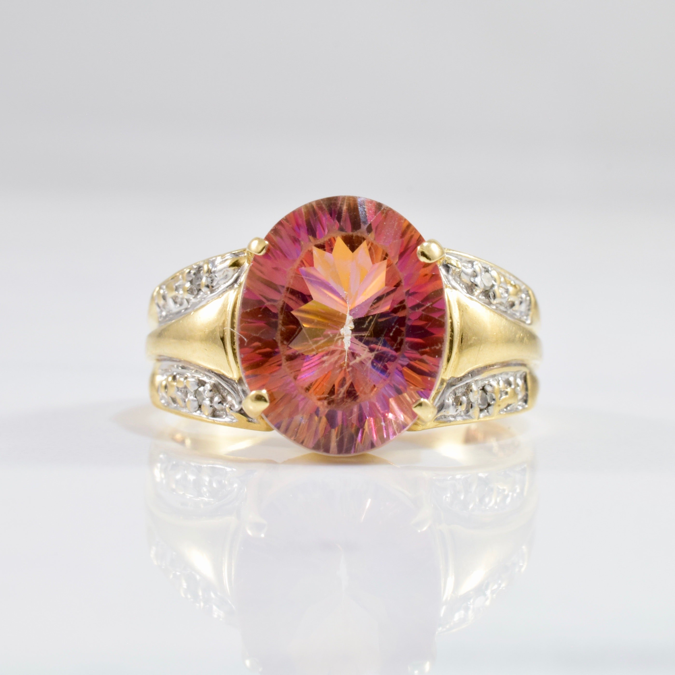 Mystic Topaz & Diamond Ring | 0.02 ctw SZ 8 |