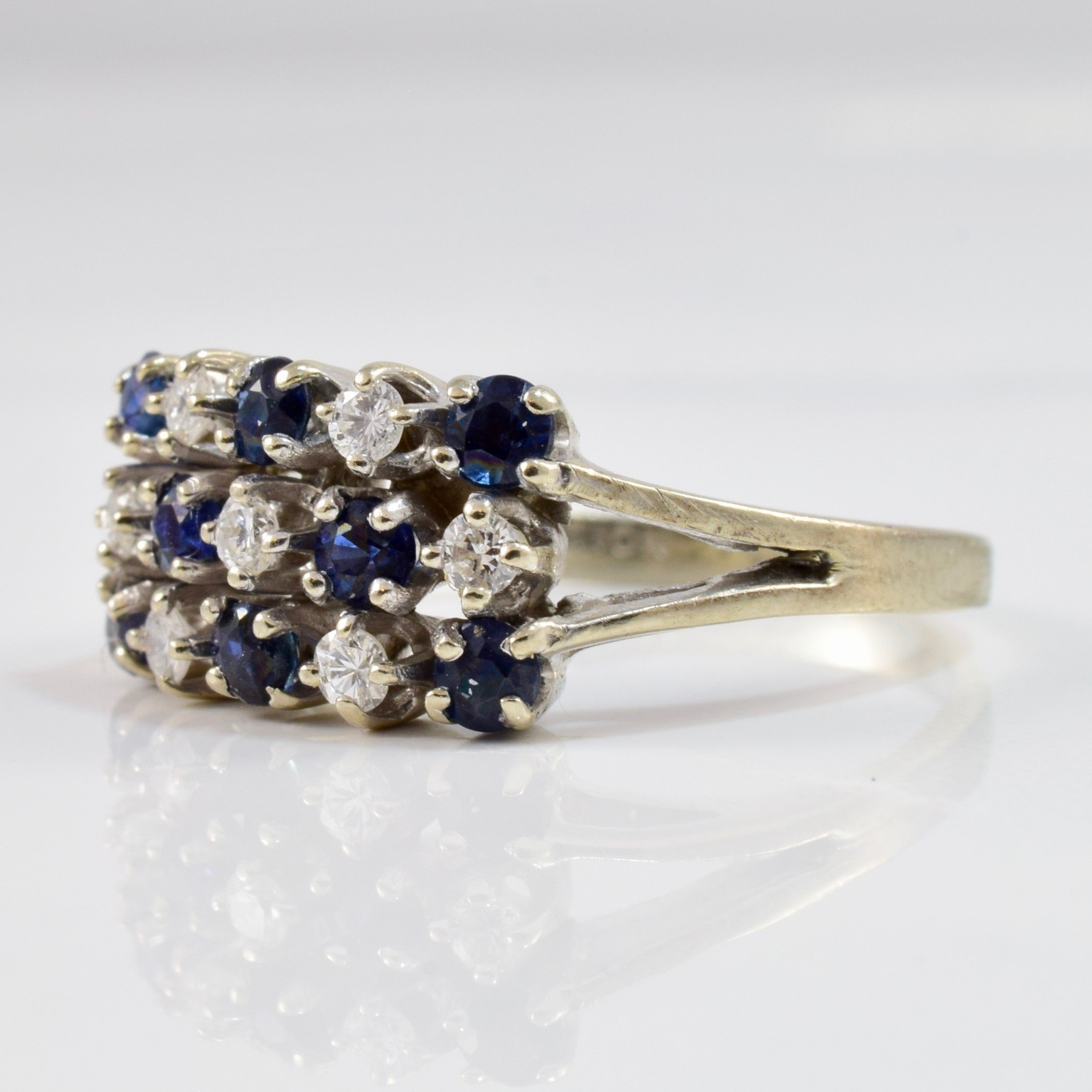 Sapphire and Diamond Cluster Ring | 0.17 ctw SZ 6 |