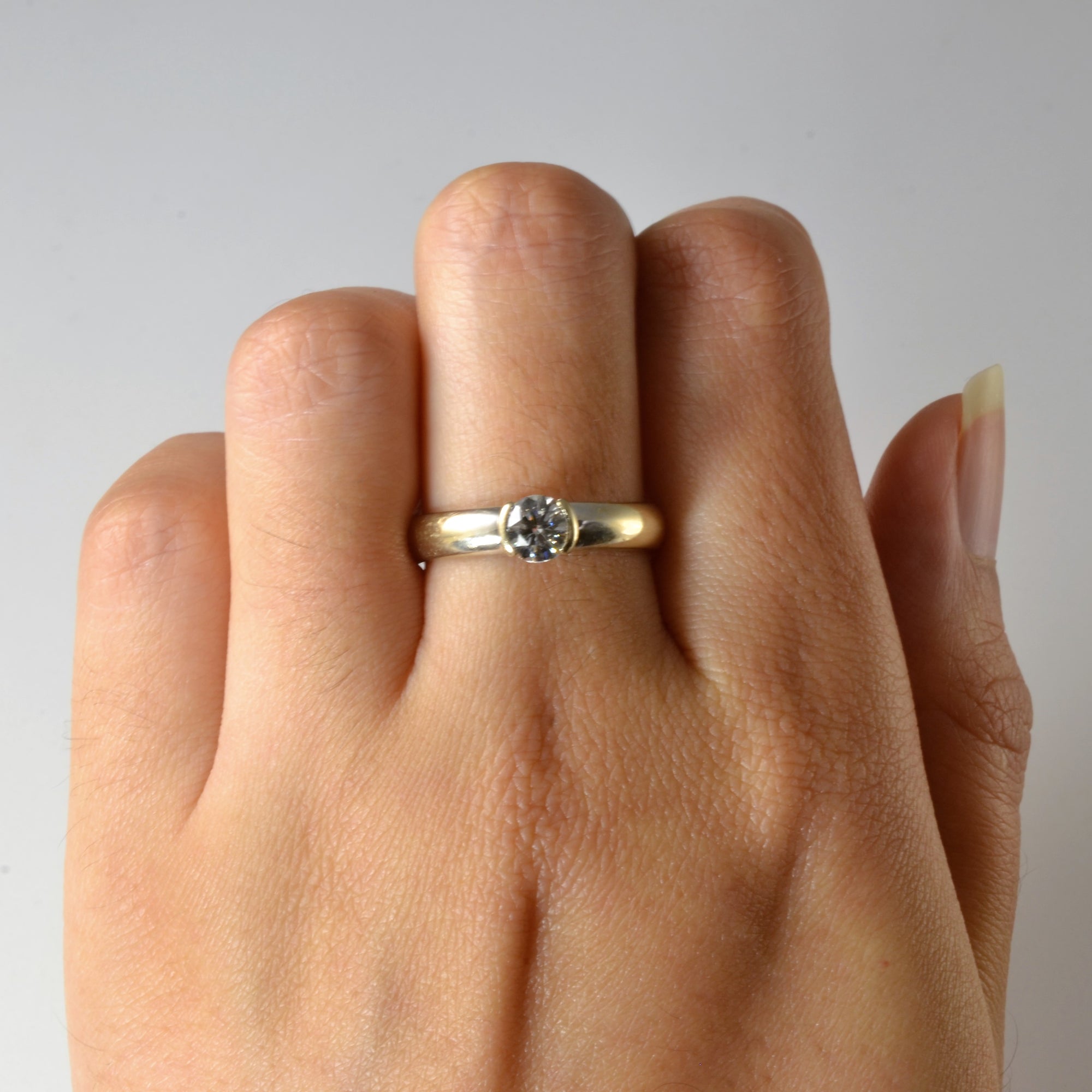 Semi Bezel Solitaire Diamond Ring | 0.52ct | SZ 7.5 |