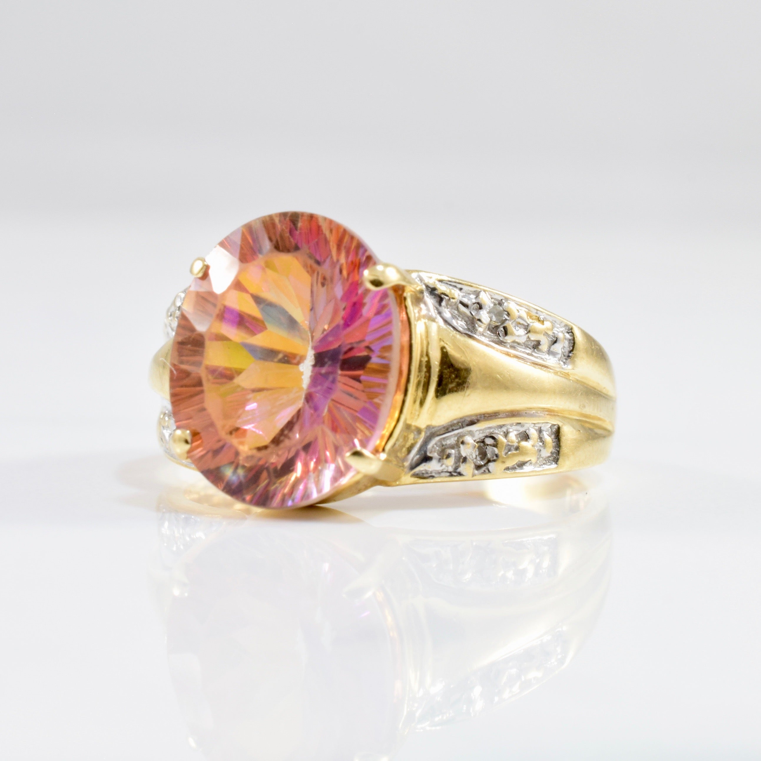 Mystic Topaz & Diamond Ring | 0.02 ctw SZ 8 |