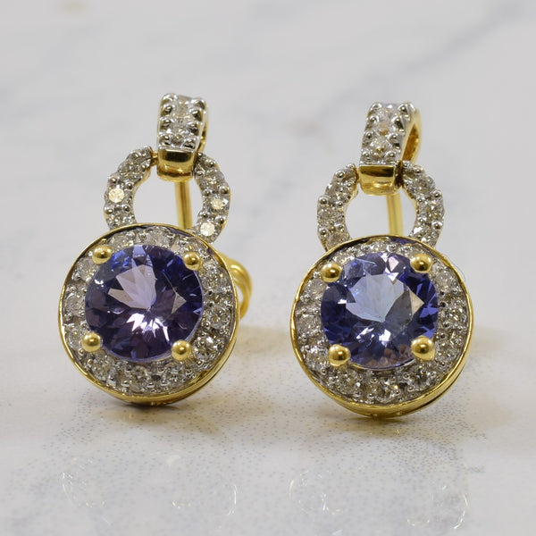 Tanzanite & Diamond Drop Earrings | 1.70ctw, 0.35ctw |