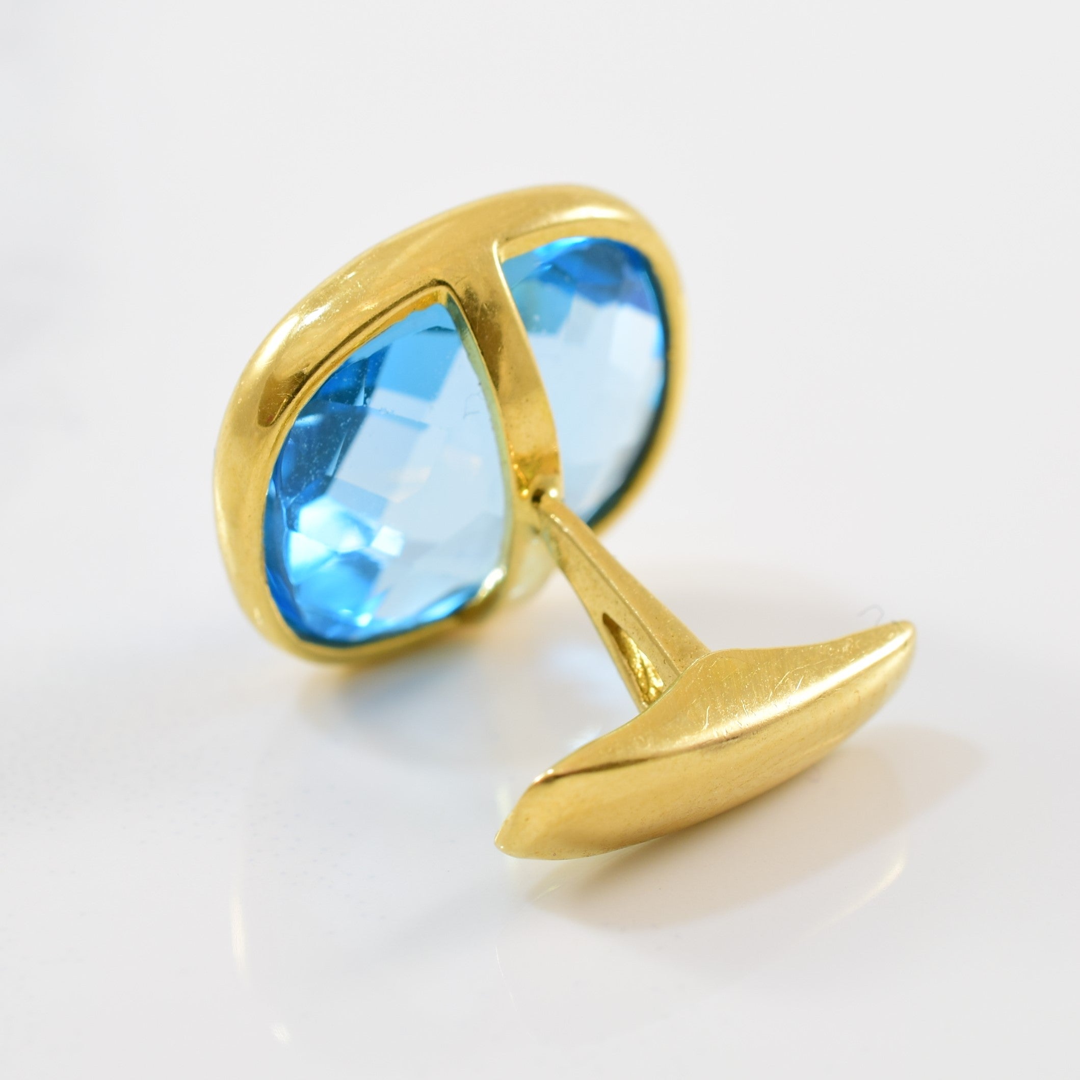 Bezel Set Blue Topaz Cuff Links | 20.00ctw |