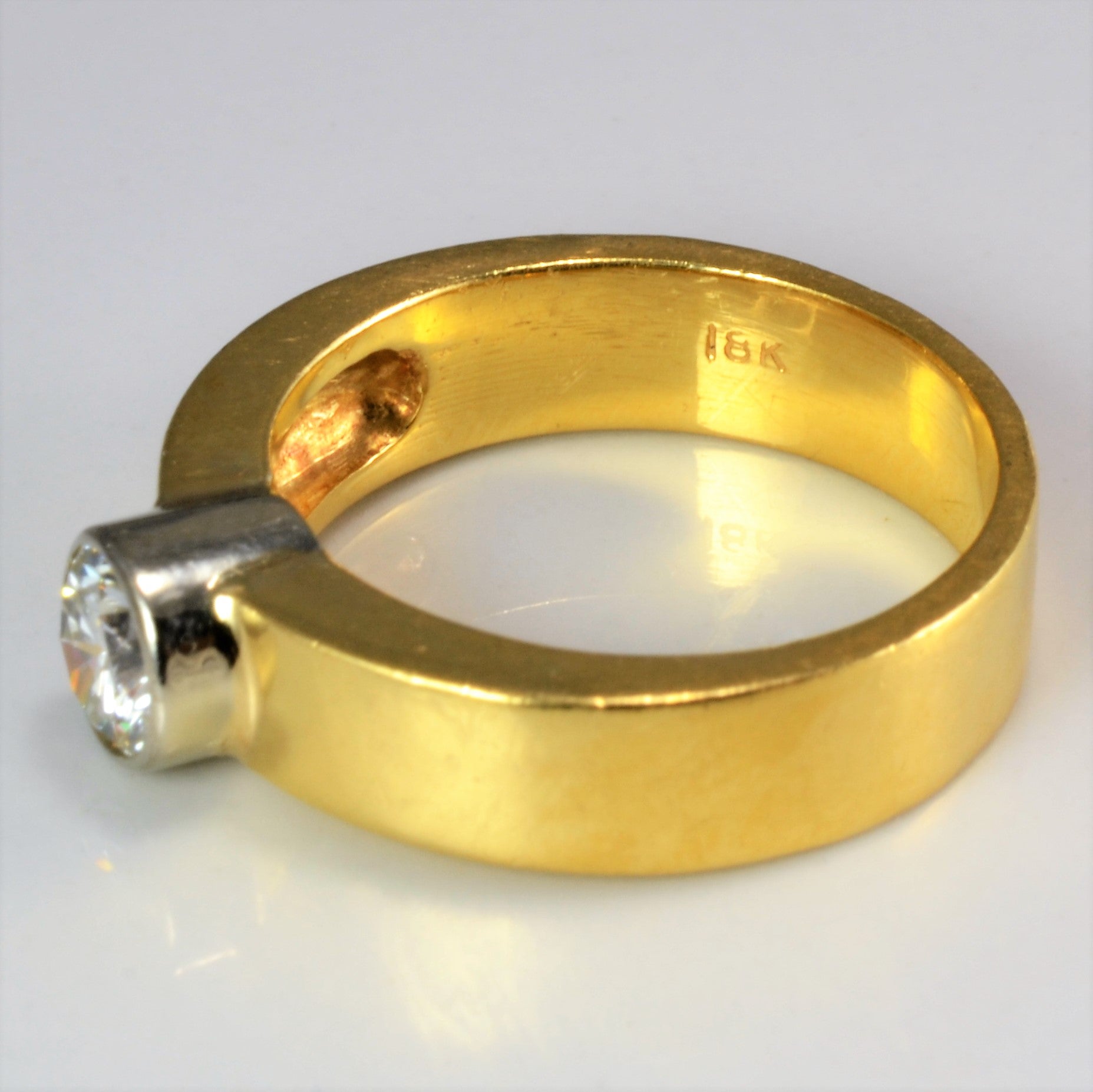 Bezel Set Solitaire Diamond Ring | 0.58 ct, SZ 6.5 |
