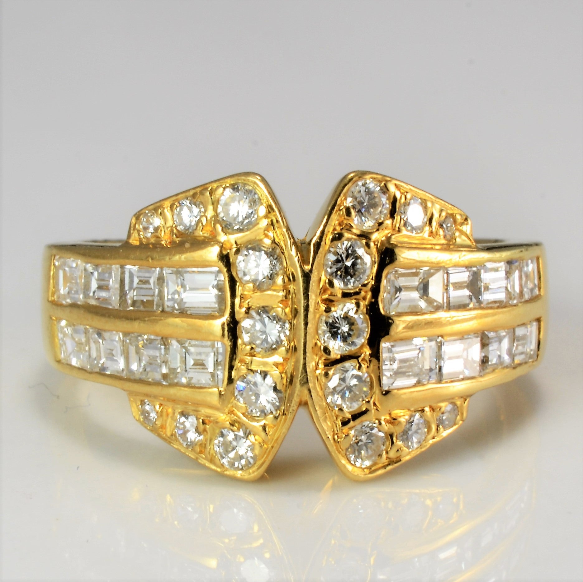 Diamond Belt Buckle Design Ladies Ring | 0.66 ctw, SZ 5.5 |