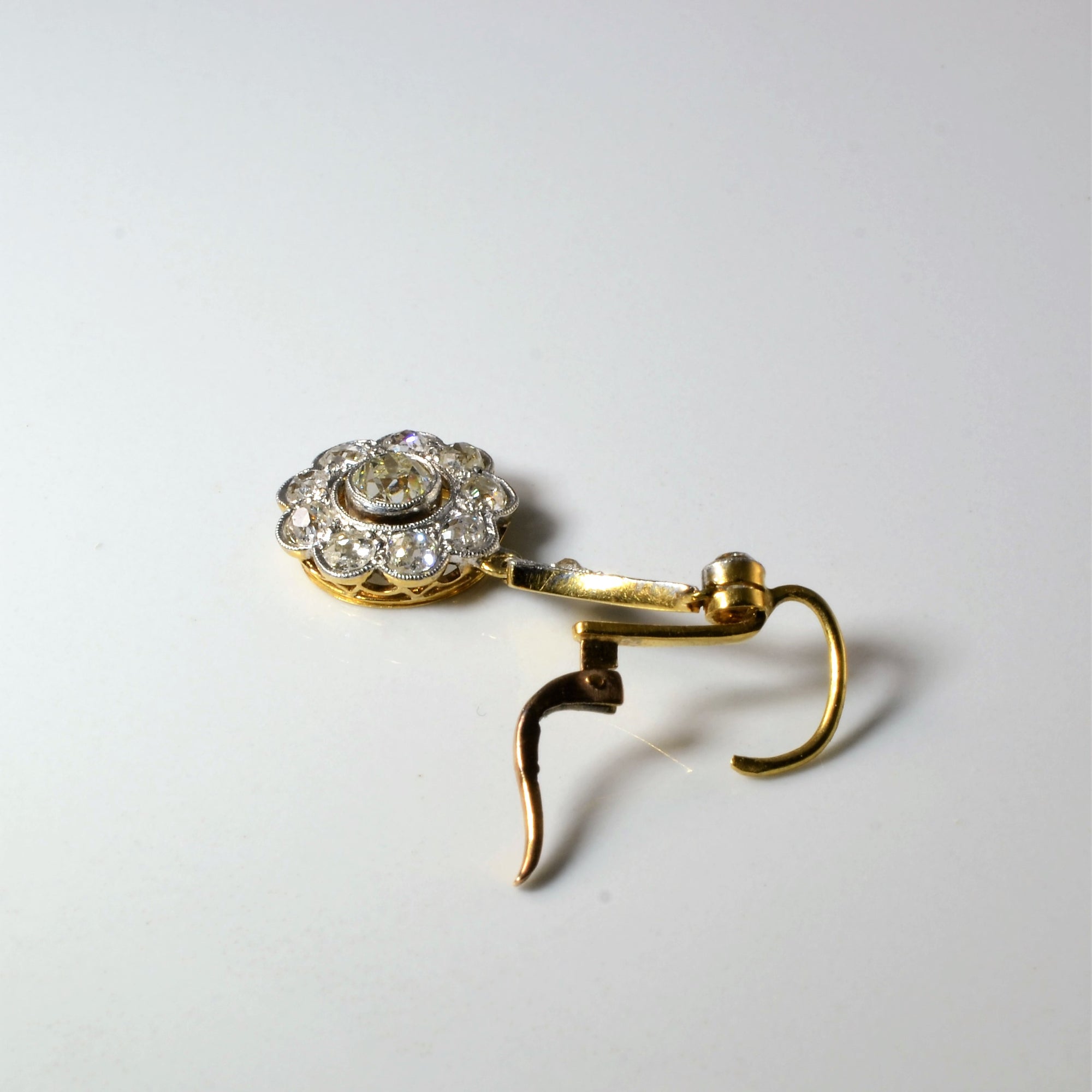 Edwardian Diamond Cluster Earrings | 2.34ctw |