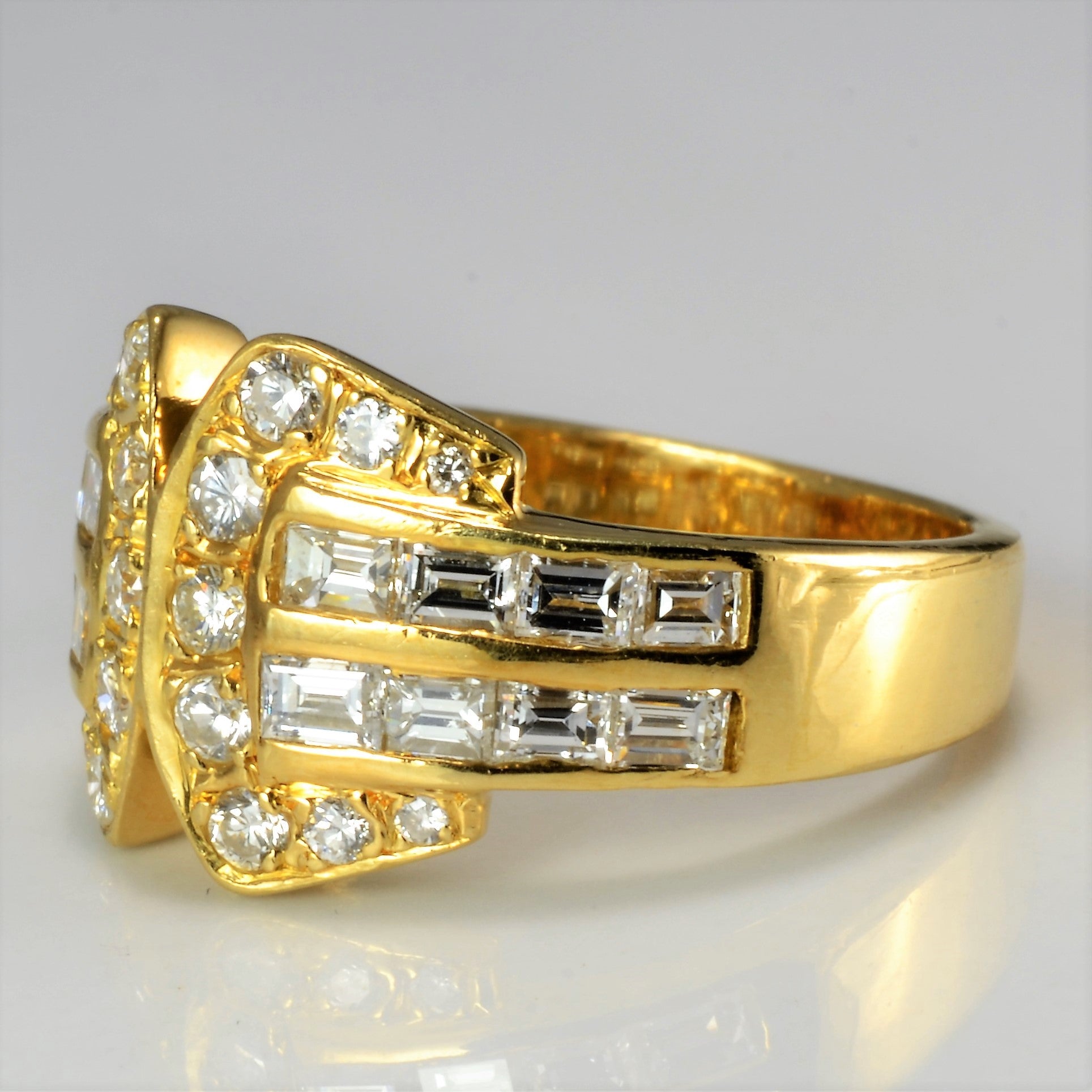 Diamond Belt Buckle Design Ladies Ring | 0.66 ctw, SZ 5.5 |