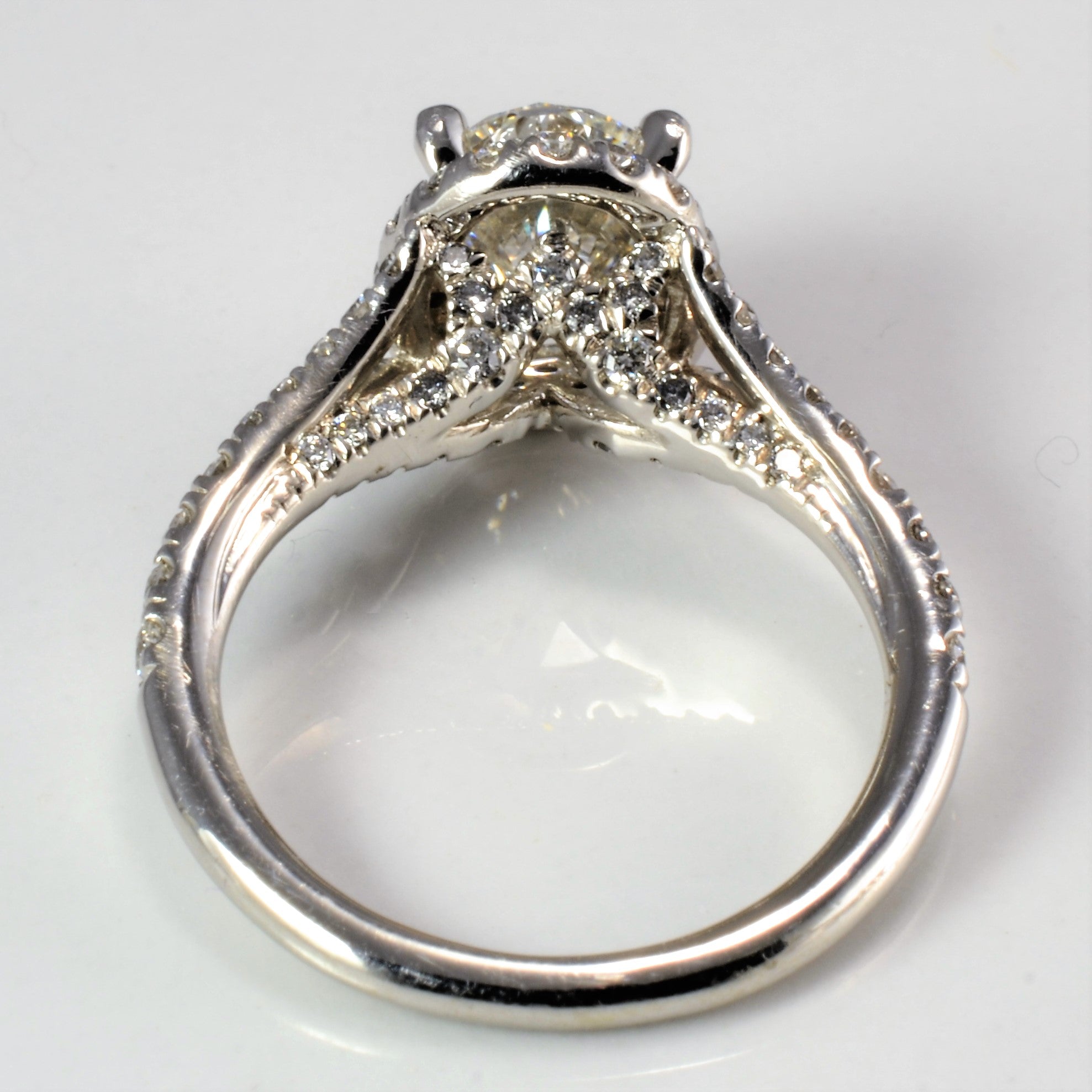 Cathedral Set Halo Diamond Engagement Ring | 1.83 ctw, SZ 4.5 |