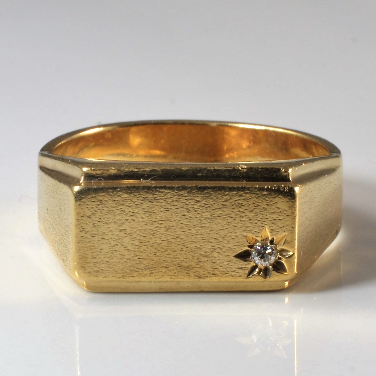 Star Set Diamond Signet Ring | 0.04ct | SZ 13.25 |