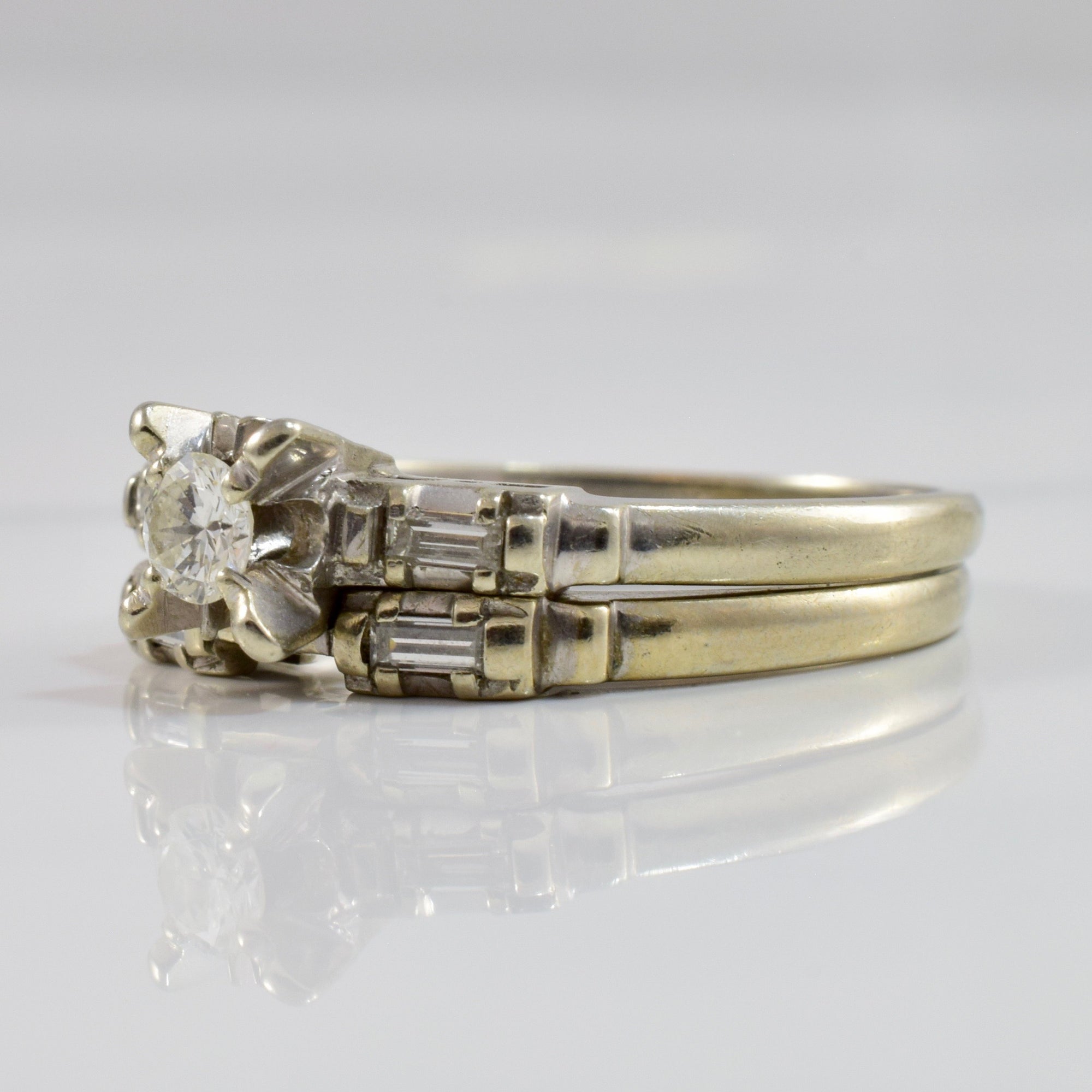 baguette cut diamond ring, vintage engagement ring