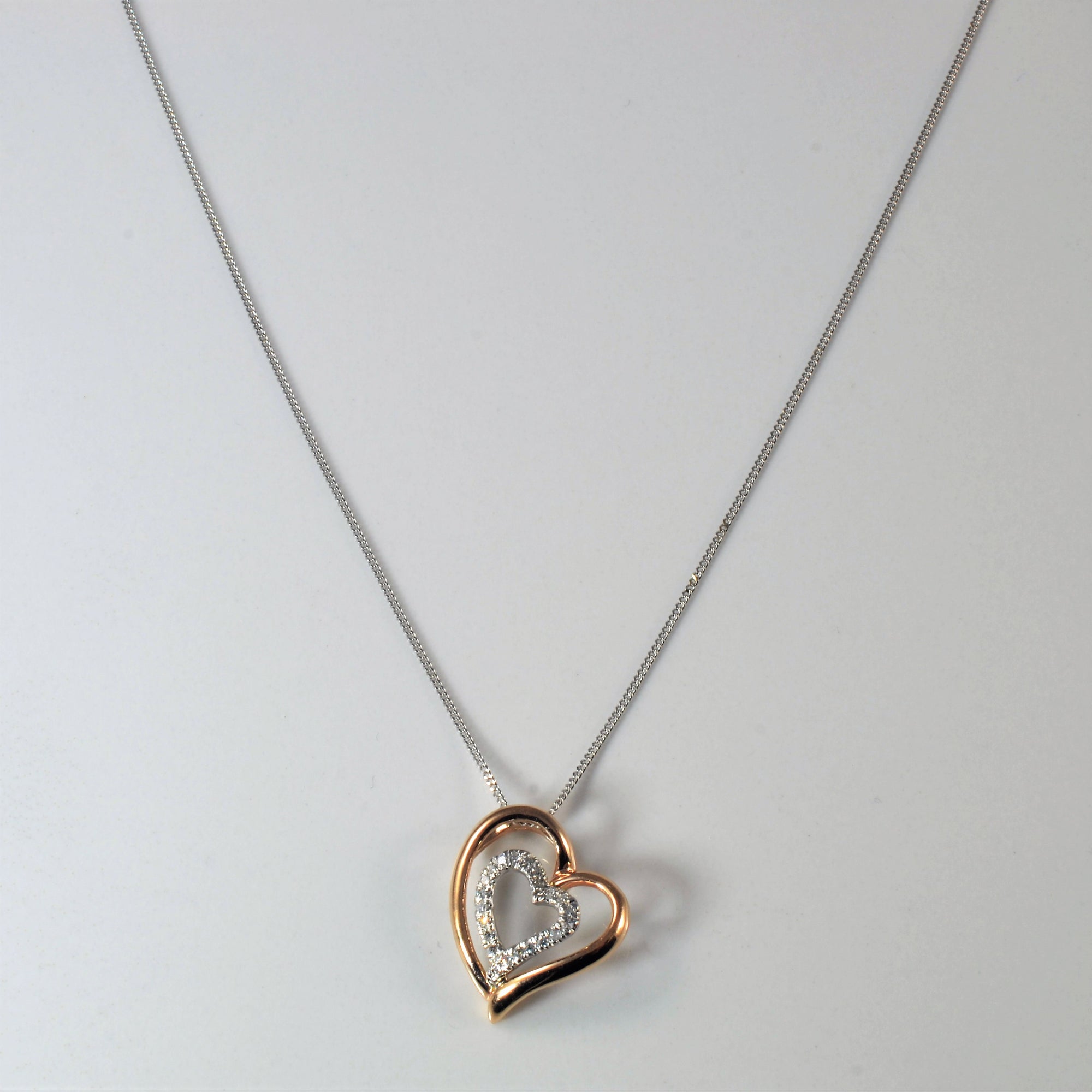 Pave Diamond Heart Necklace | 0.12ctw | 16