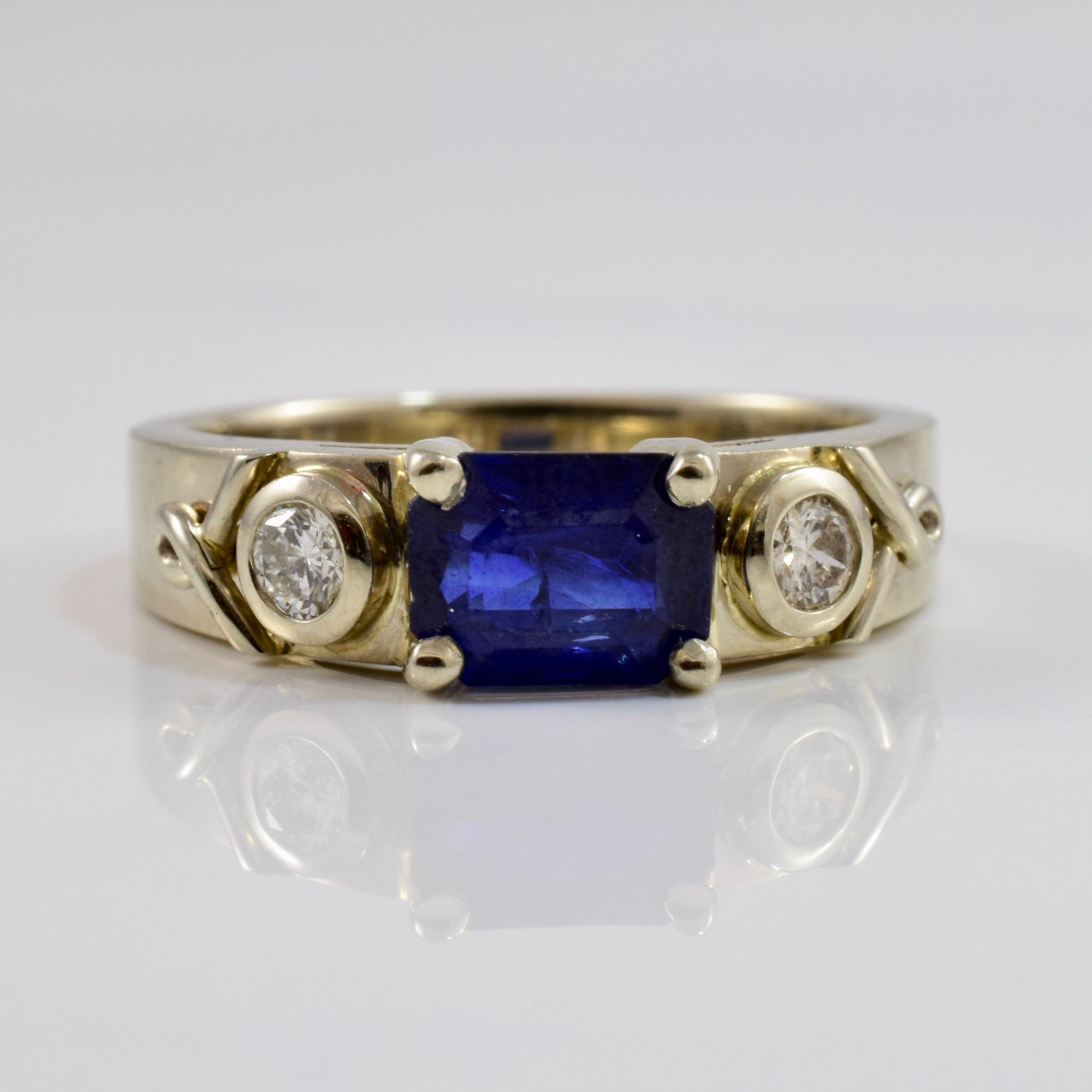 Sapphire and Diamond Ring | 0.16 ctw SZ 5.5 |
