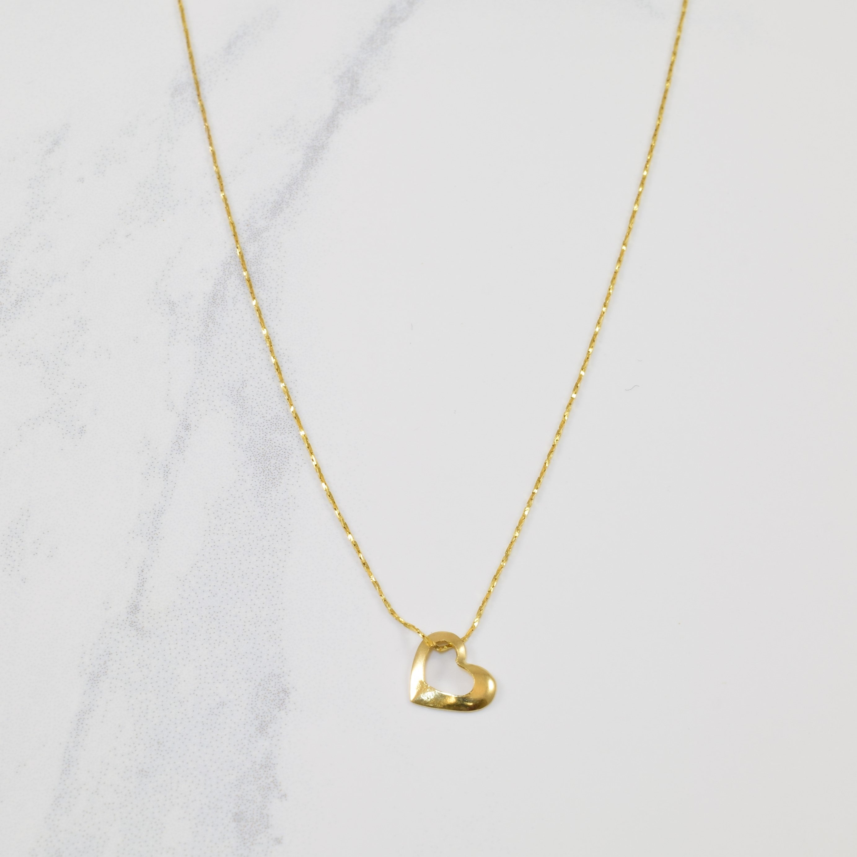 14k yellow gold heart necklace 18 100 ways