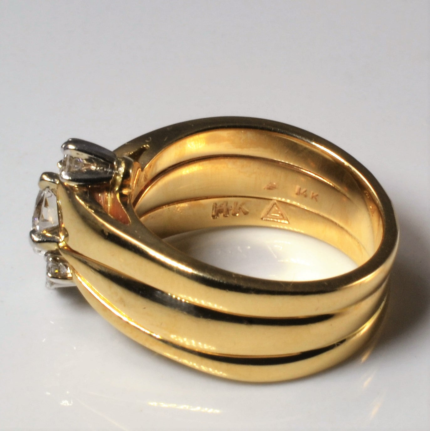 Soldered Bypass Diamond Wedding Set | 0.68ctw | SZ 4.75 |