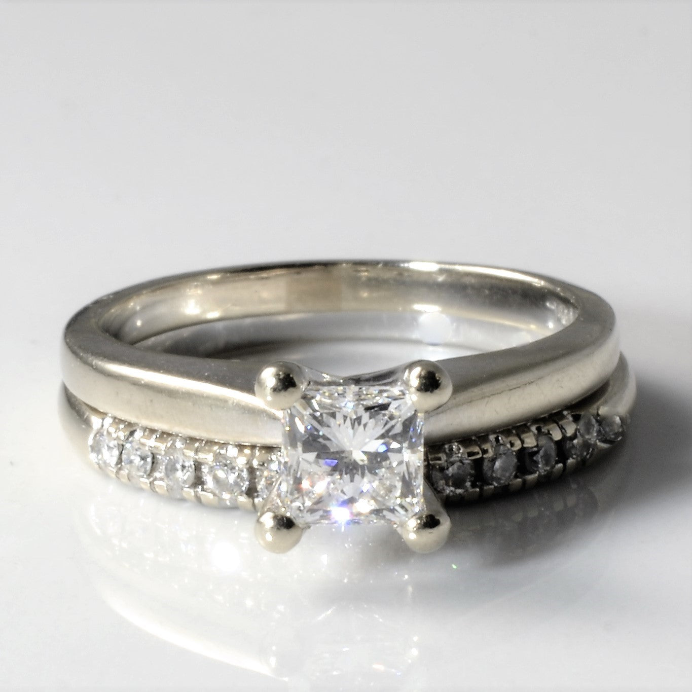 Princess Solitaire Engagement Ring With Wedding Band | 0.70 ctw, SZ 6 |