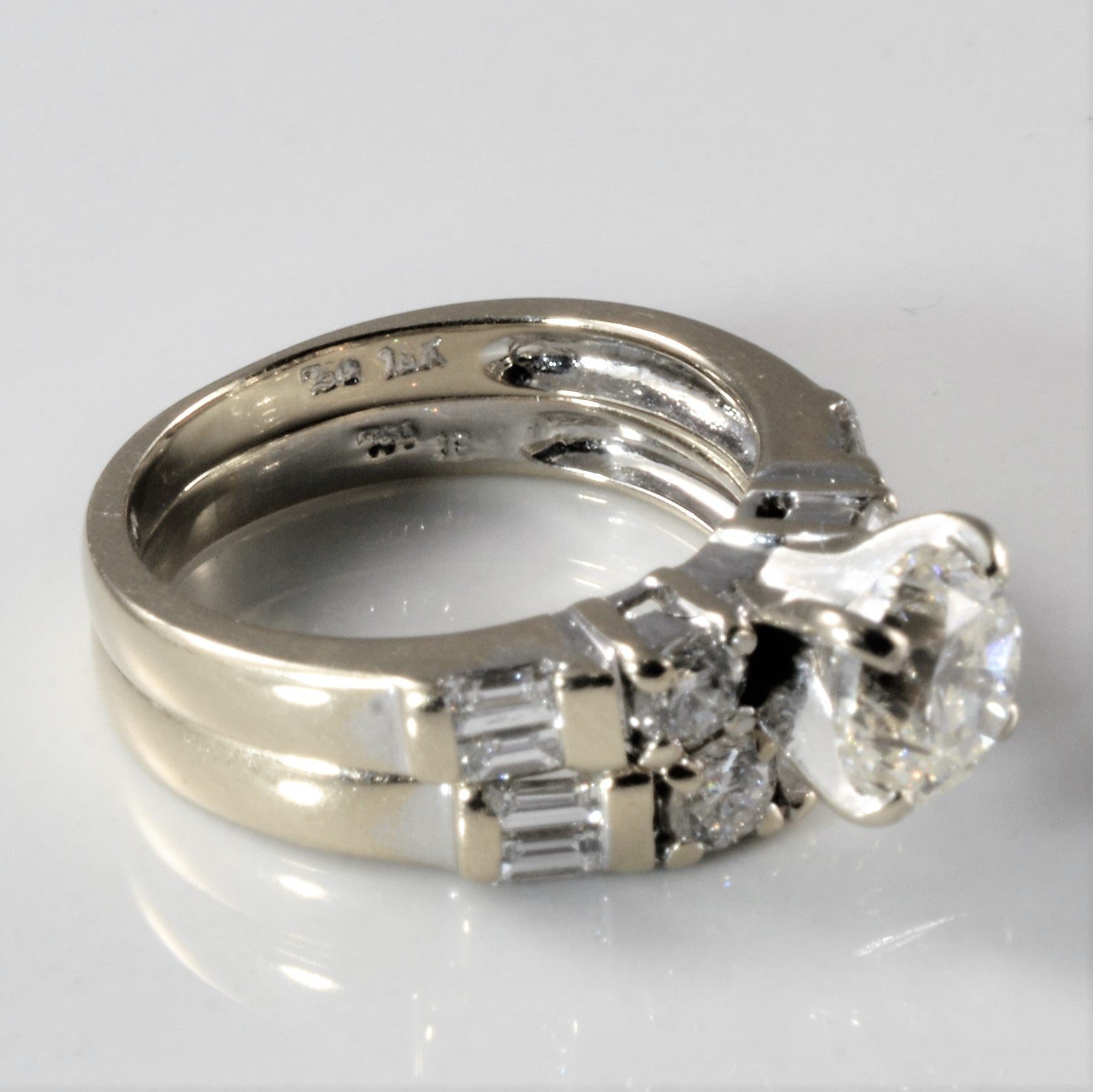 Baguette Detailed Diamond Wedding Set | 1.76ctw | SZ 4 |