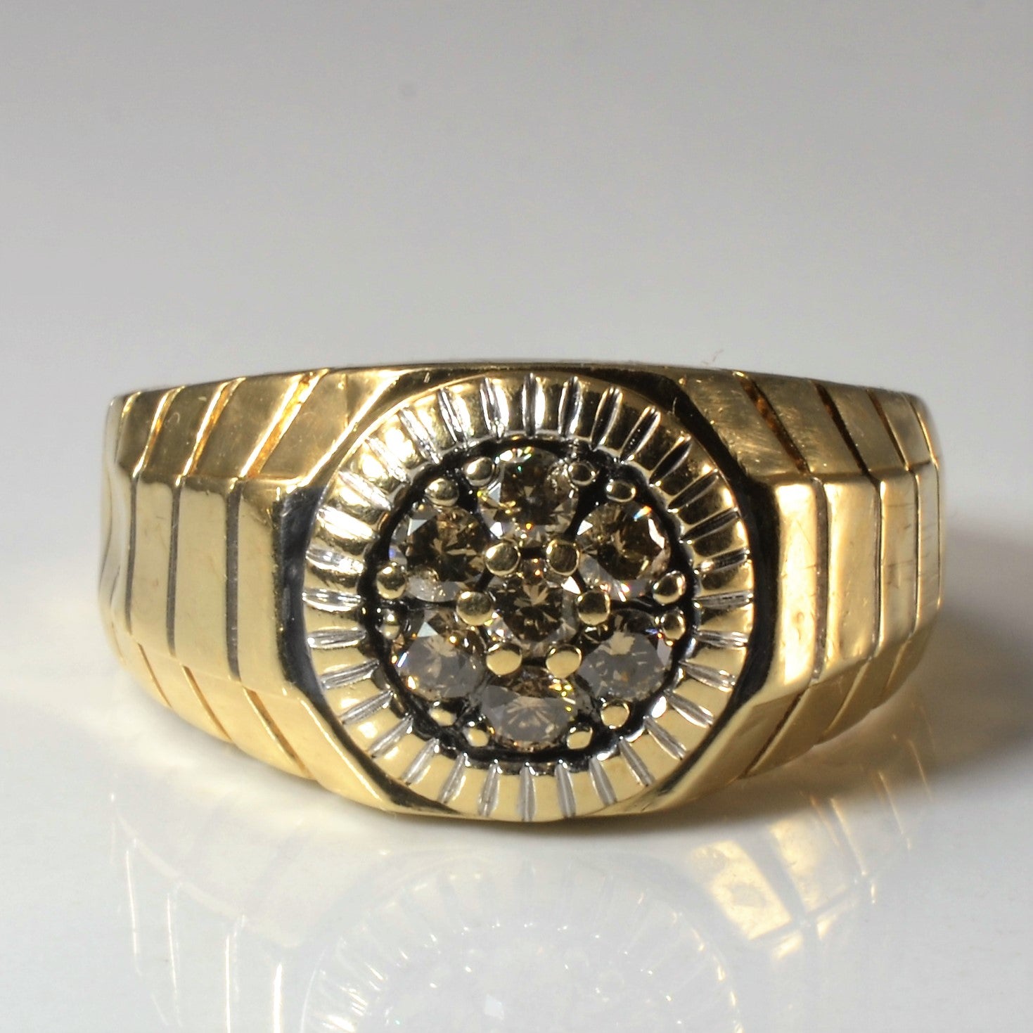 Cognac Diamond Tapered Cluster Ring | 0.42ctw | SZ 9.75 |