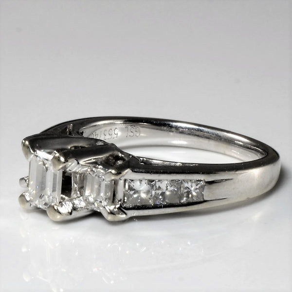 Emerald Cut Three Stone Engagement Ring | 1.00ctw | SZ 4.75 |
