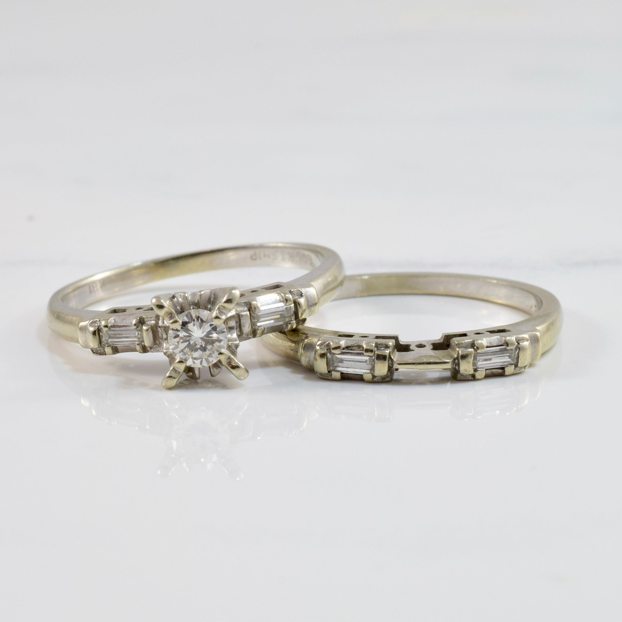 vintage Wedding band set, in USA antique engagement ring